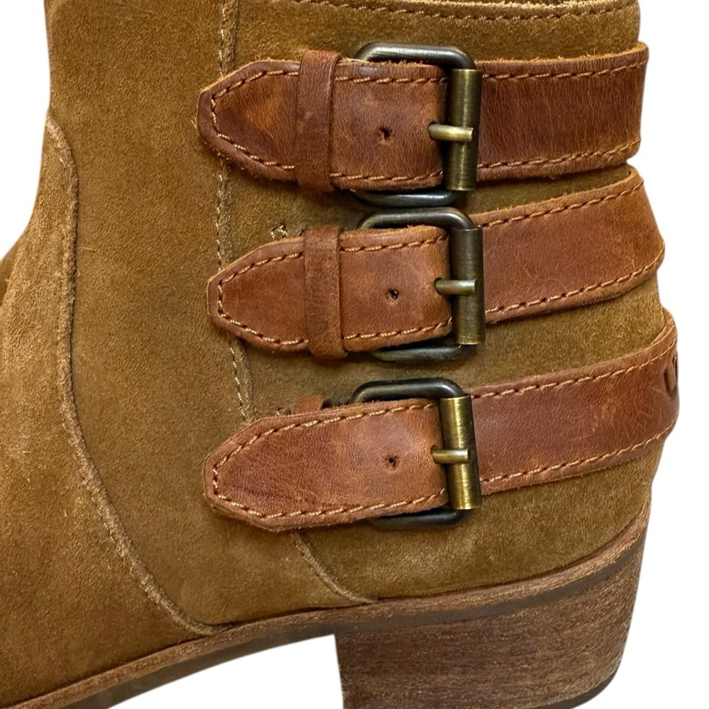 UGG Volta Brown Suede Ankle Booties Water Resistant Size 7.5 - Picture 8 of 11